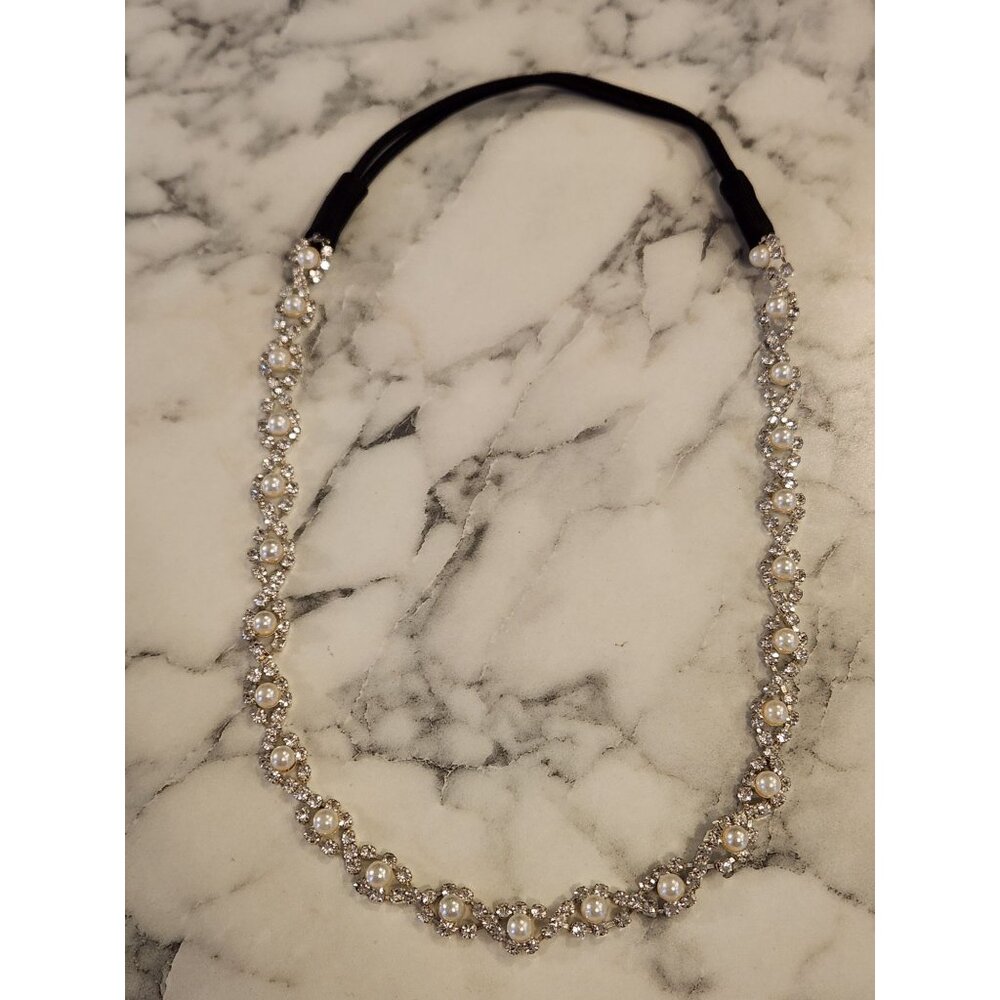 Elegant Faux Pearl & Rhinestone Headband Bridal Prom Special Occasions